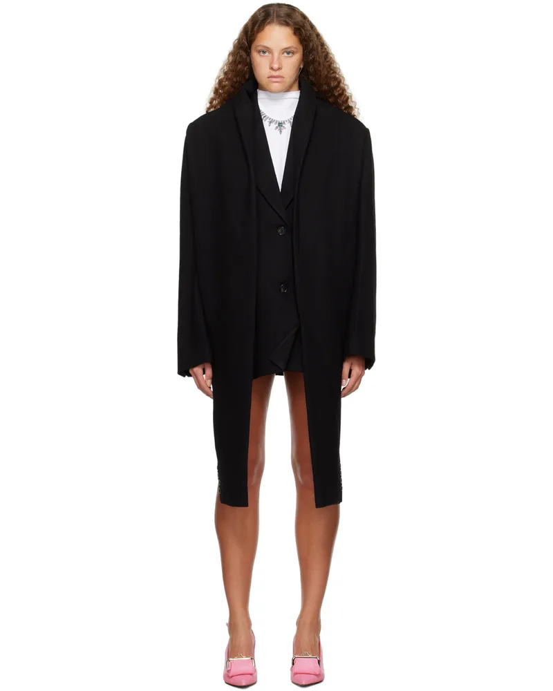 pushBUTTON Black Double Sleeve Blazer Black