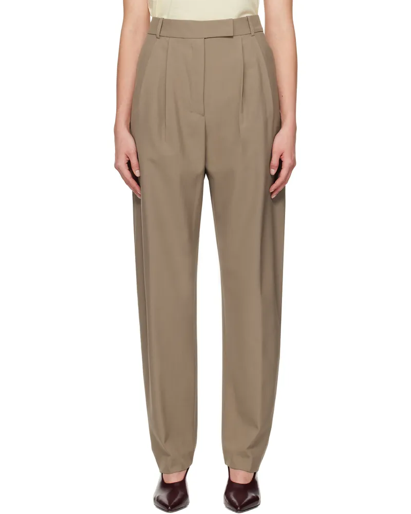 Róhe Taupe Round-Leg Tailored Trousers 251_363