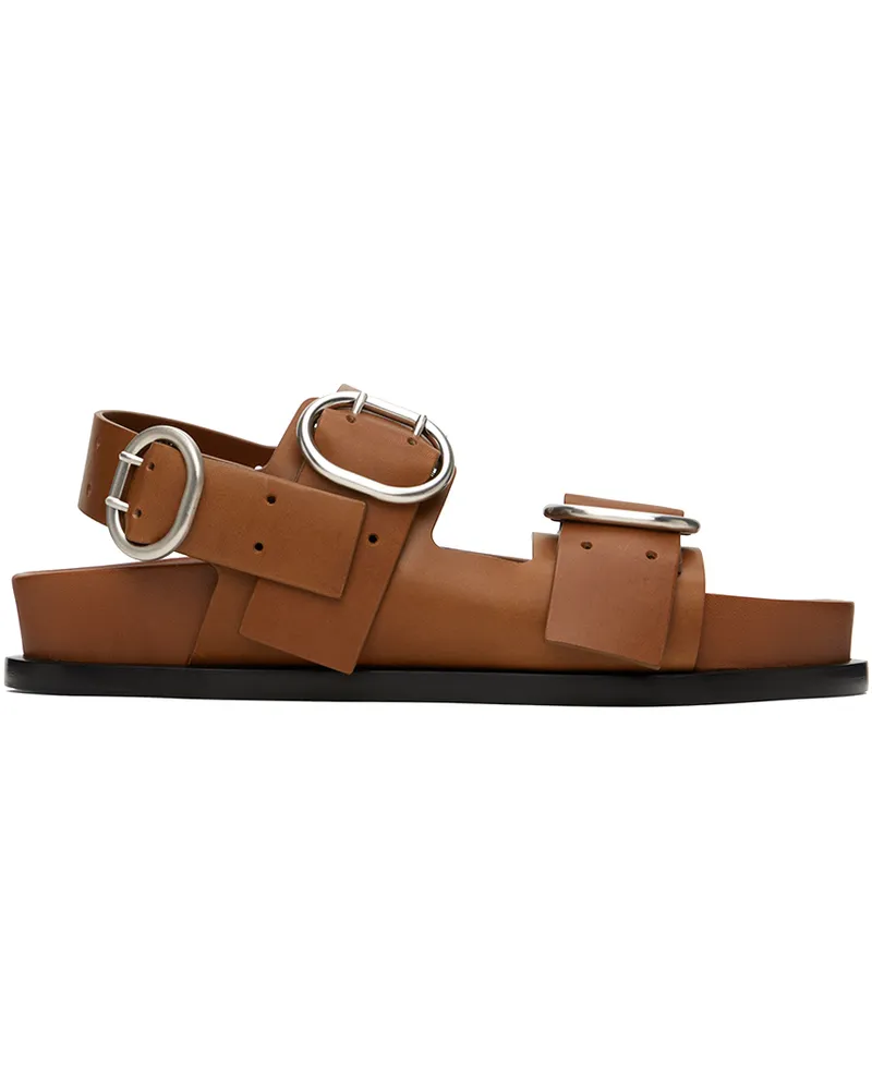Jil Sander Tan Flat Sandals 223