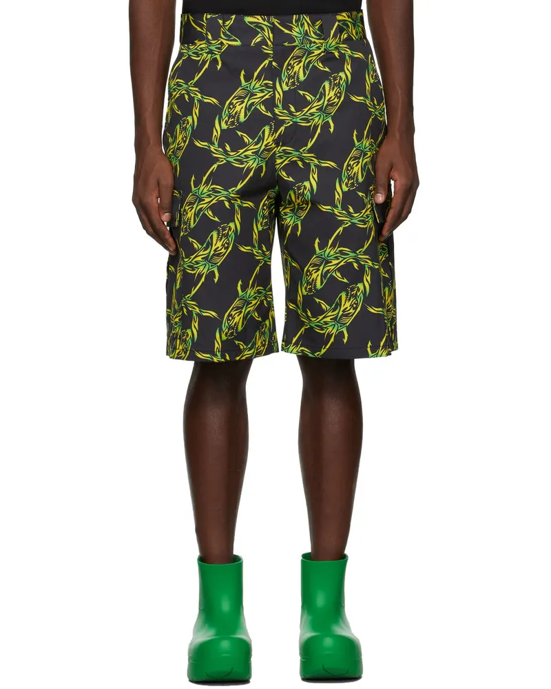 MSGM Black & Green Bermuda Shorts 99