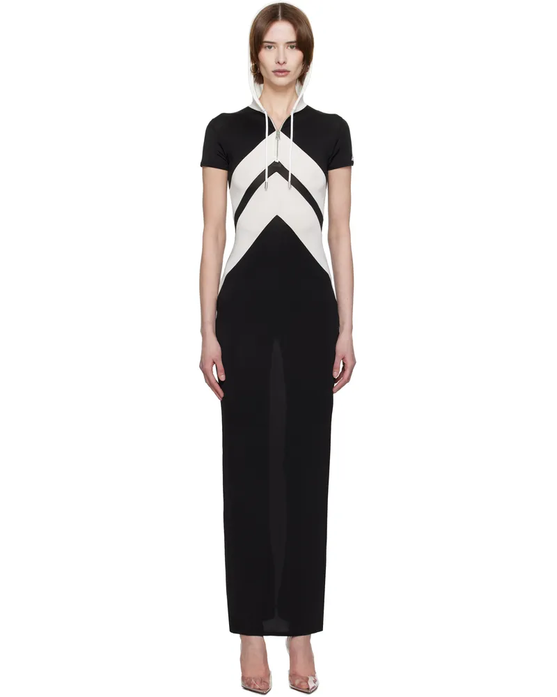 Jean Paul Gaultier Black & White 'The Chevrons' Maxi Dress 0001