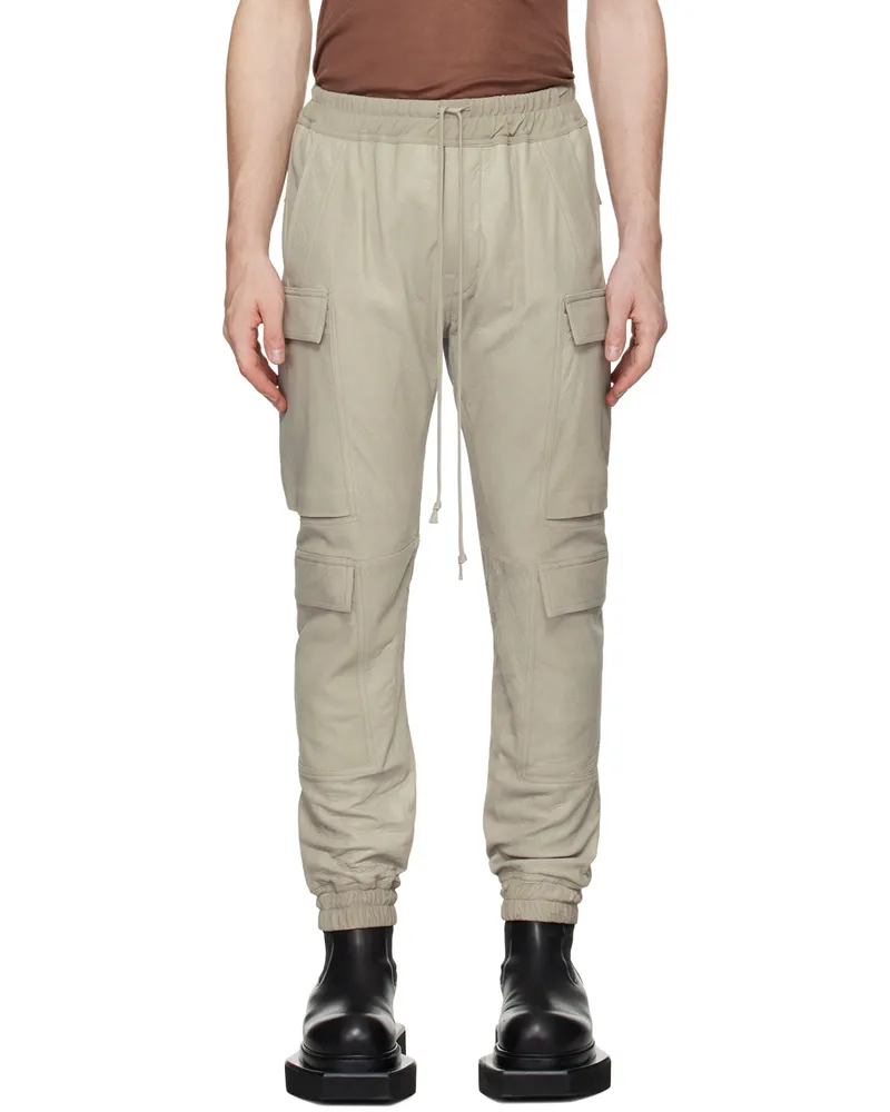 Rick Owens Off-White Mastodon Megacargo Leather Pants 08