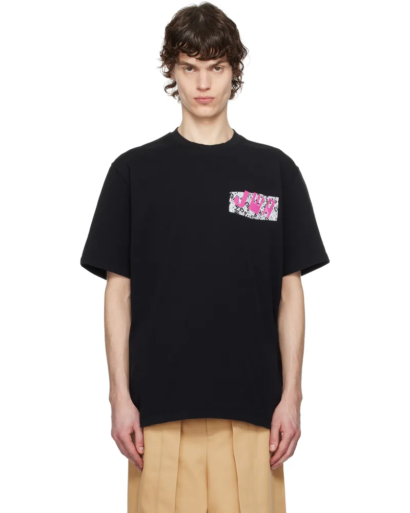 J.W.Anderson Black 'JWA' Lace Trim T-shirt 999