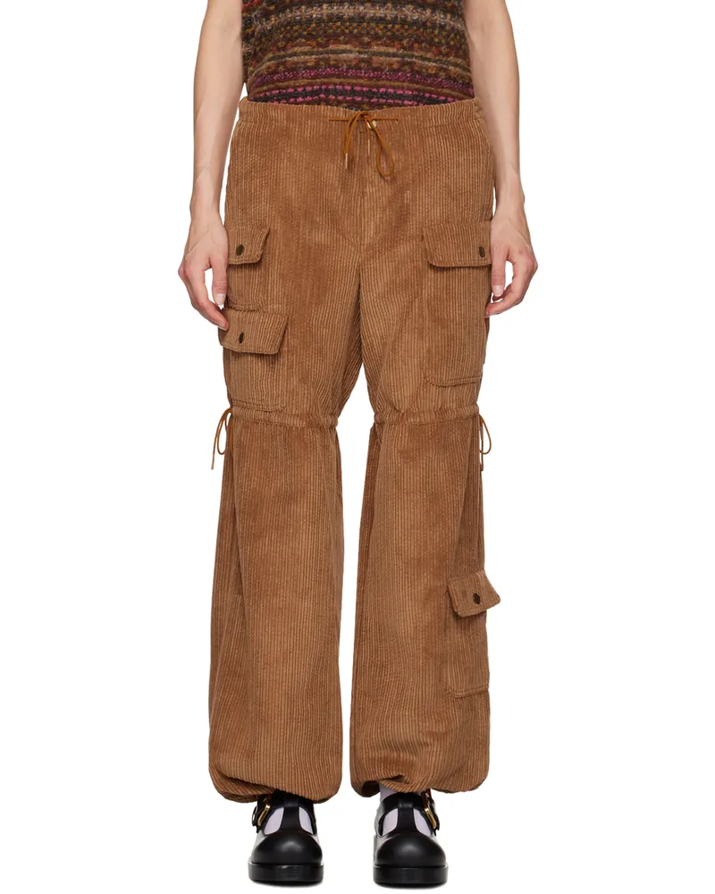 Anna Sui Tan Drawstring Trousers Cinnamon