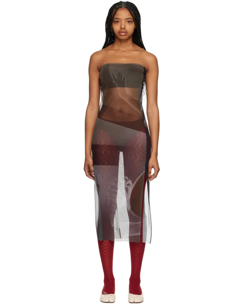 ELLISS Khaki Submerge Maxi Dress Print