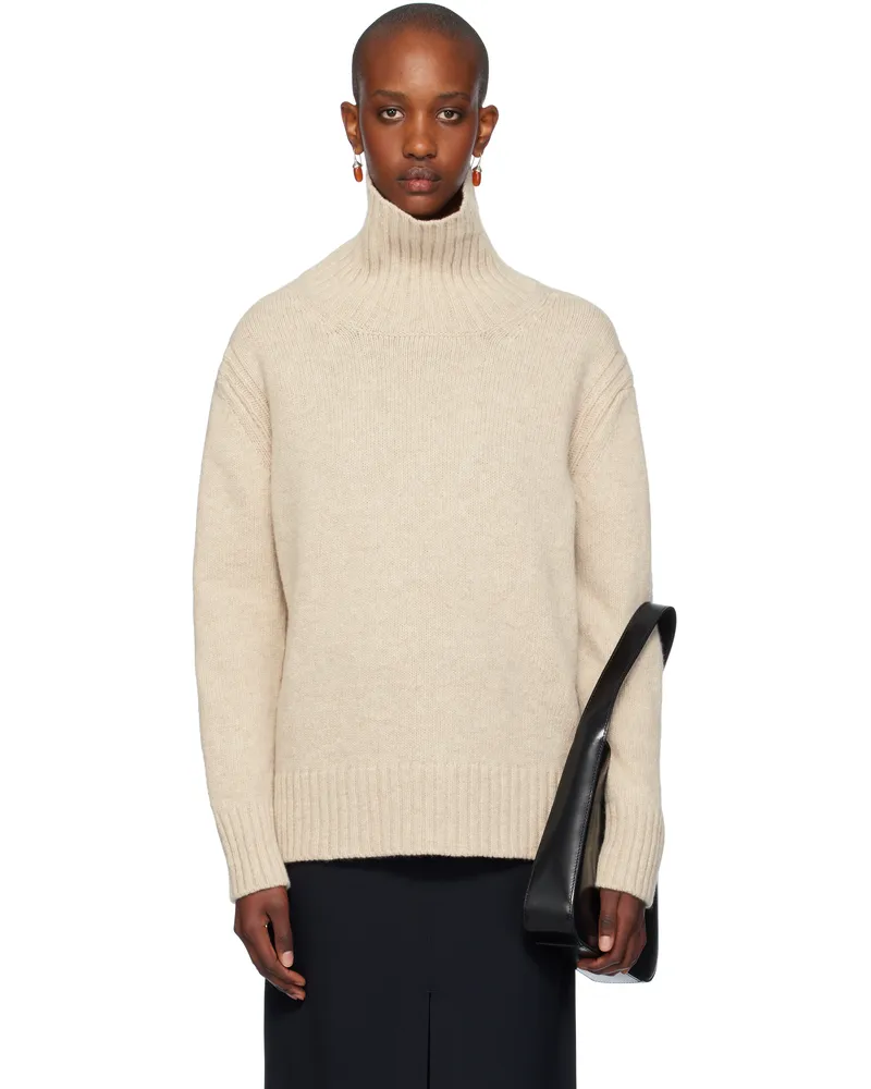 &Daughter Beige Fintra Tunic Turtleneck Linen