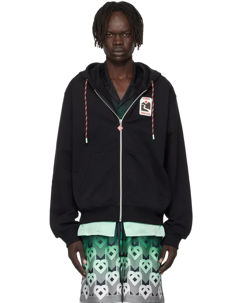 Casablanca Paris Black Sunset Valley Zip Hoodie Sunset
