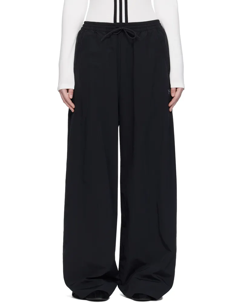 Y-3 Black Nylon Tracksuit Pants Black