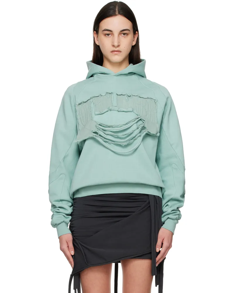 OTTOLINGER Blue Distressed Multiline Hoodie Blue
