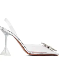 Amina Muaddi Transparent Begum Glass Slingback Heels Transparent