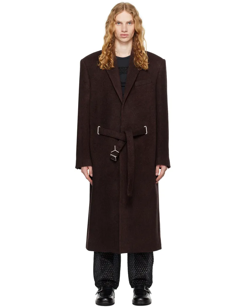 Y/PROJECT Brown Y Belt Coat Evergreen