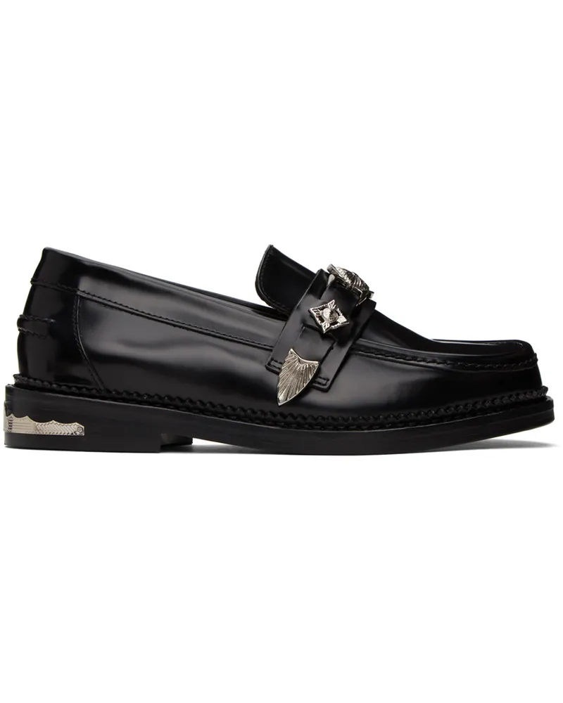 Toga Black Metal Loafers Aj1041