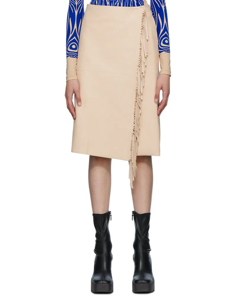 Stella McCartney Beige Alter Mat Midi Skirt 9561