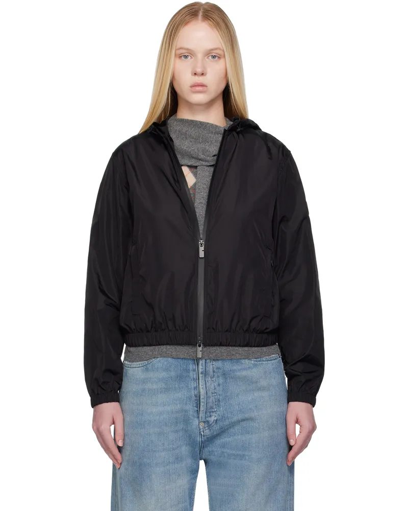 Burberry Black Knight Stamp Nylon Jacket Black