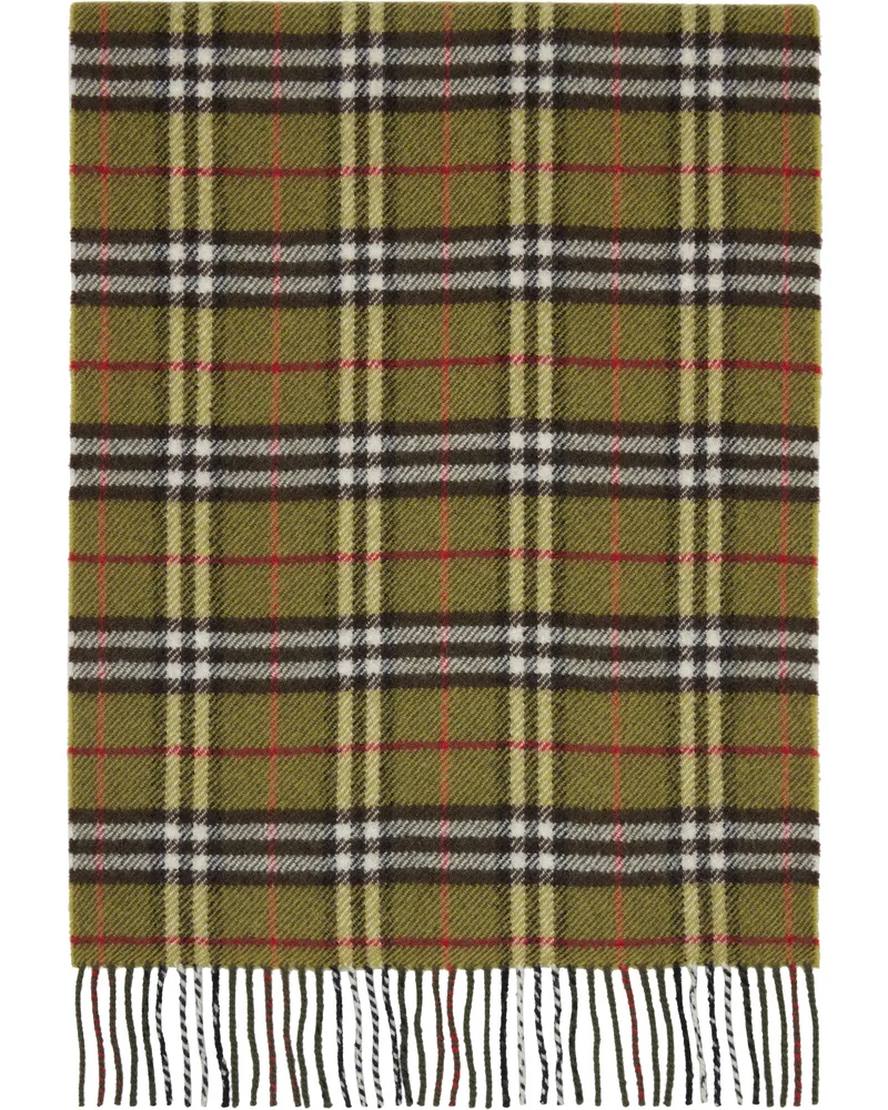 Burberry Khaki Check British Wool Scarf Khaki