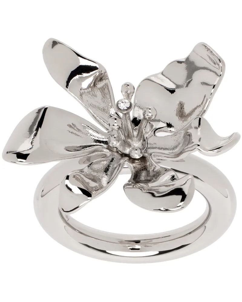 Acne Studios Silver Flower Ring Awn