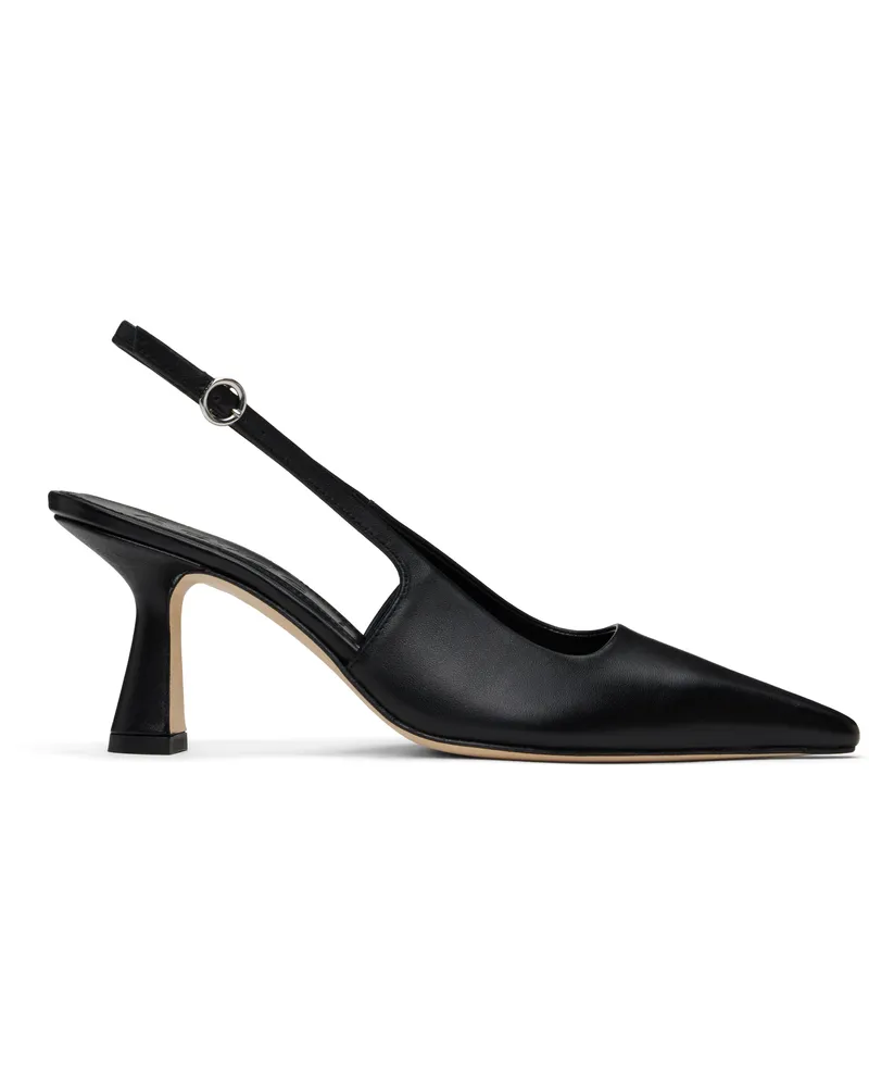 aeyde Black Fernanda Leather Slingback Heels Black