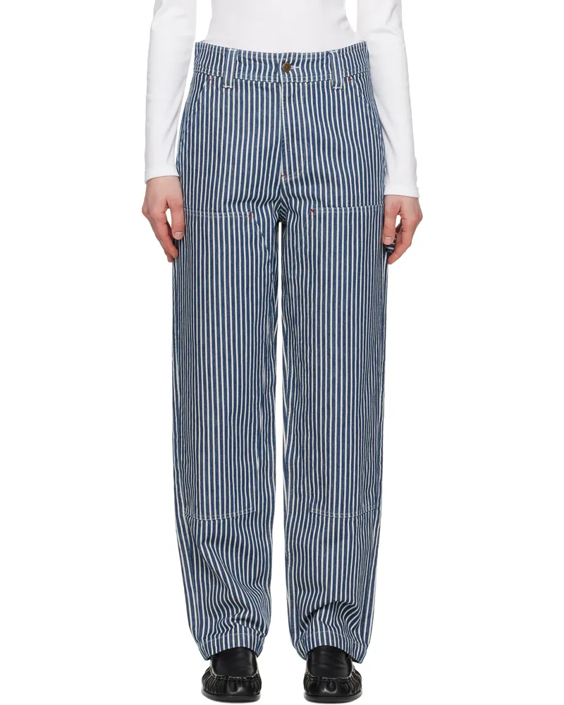 A.P.C. Blue & White Gustav Jeans Tic