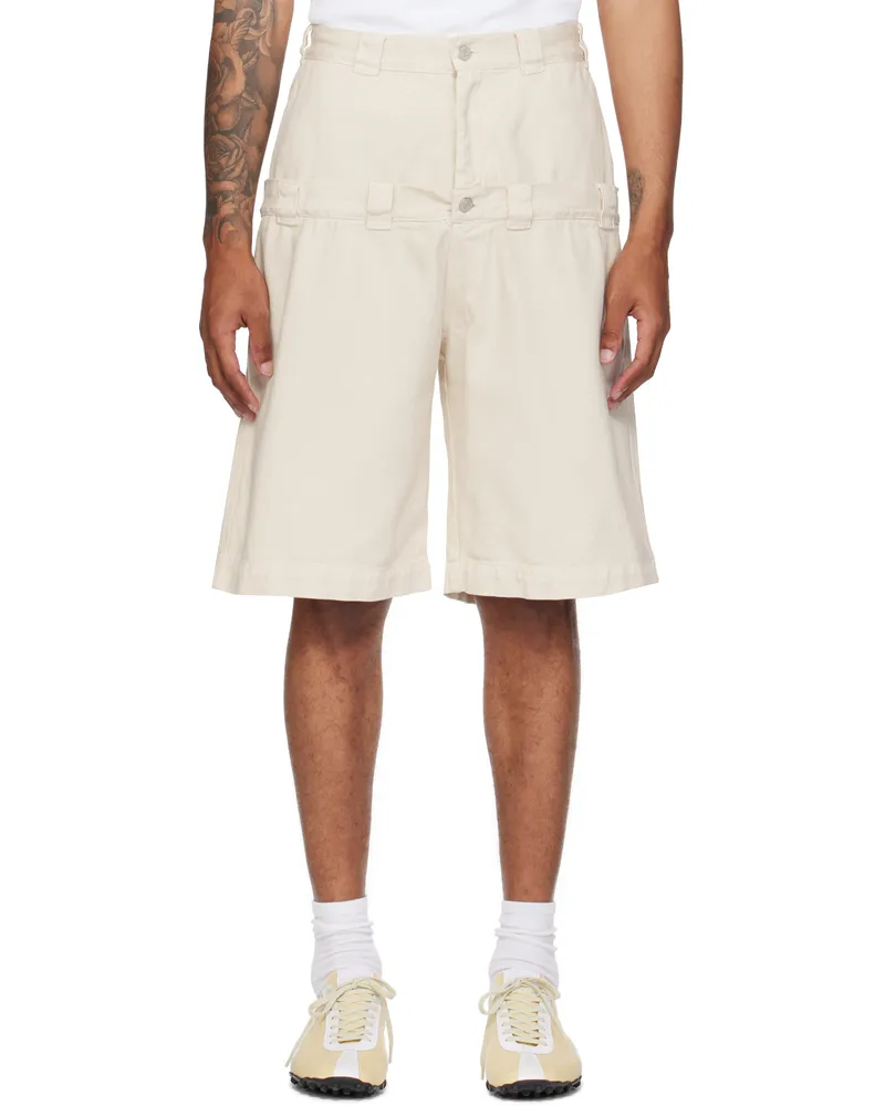ABRA SSENSE Exclusive Off-White Double Shorts Beige