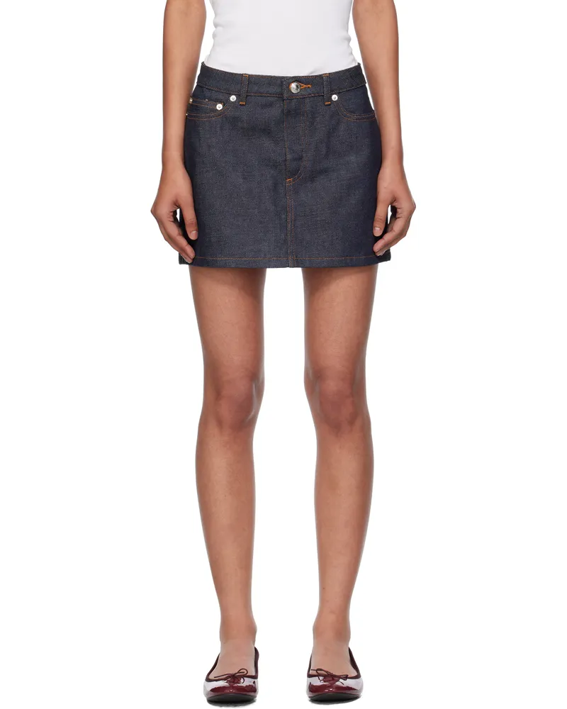 A.P.C. Navy High-Rise Denim Miniskirt Iai