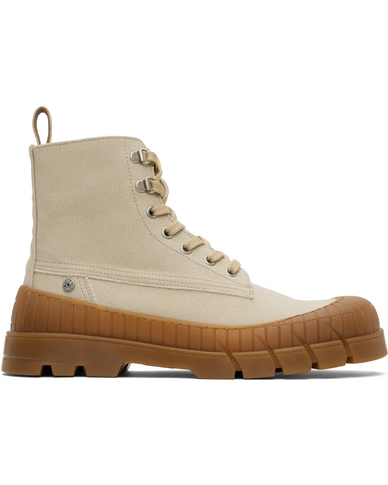 Kenzo Beige Kenzo Paris 'KENZO-Gobi' Lace-Up Boots Beige