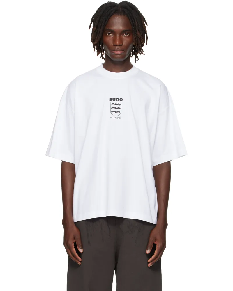 VETEMENTS White Bats Logo Regular T-shirt White