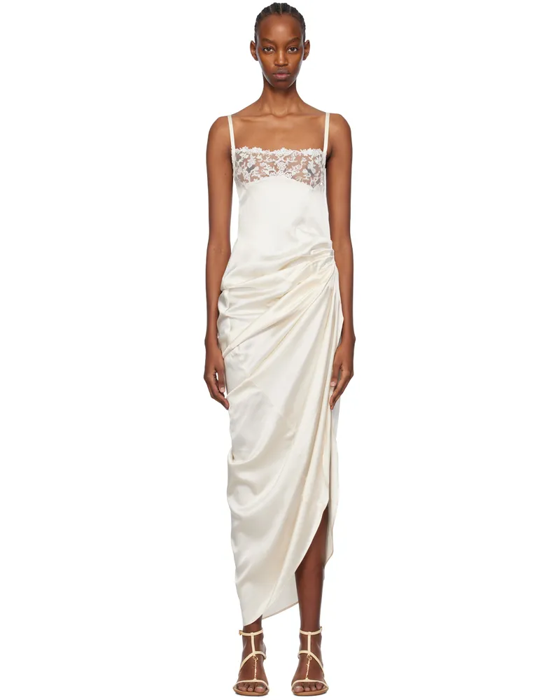 Jacquemus Off-White Les Sculptures 'La Saudade longue brodée' Maxi Dress 110