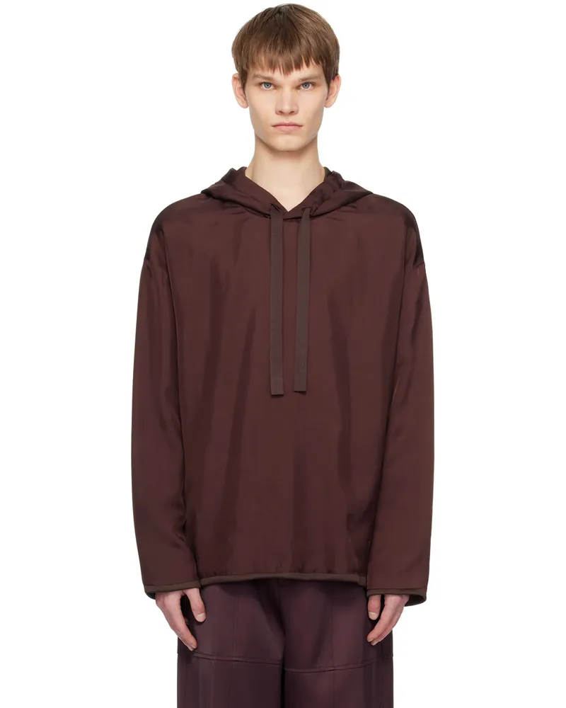 Jil Sander Brown Drawstring Hoodie 208