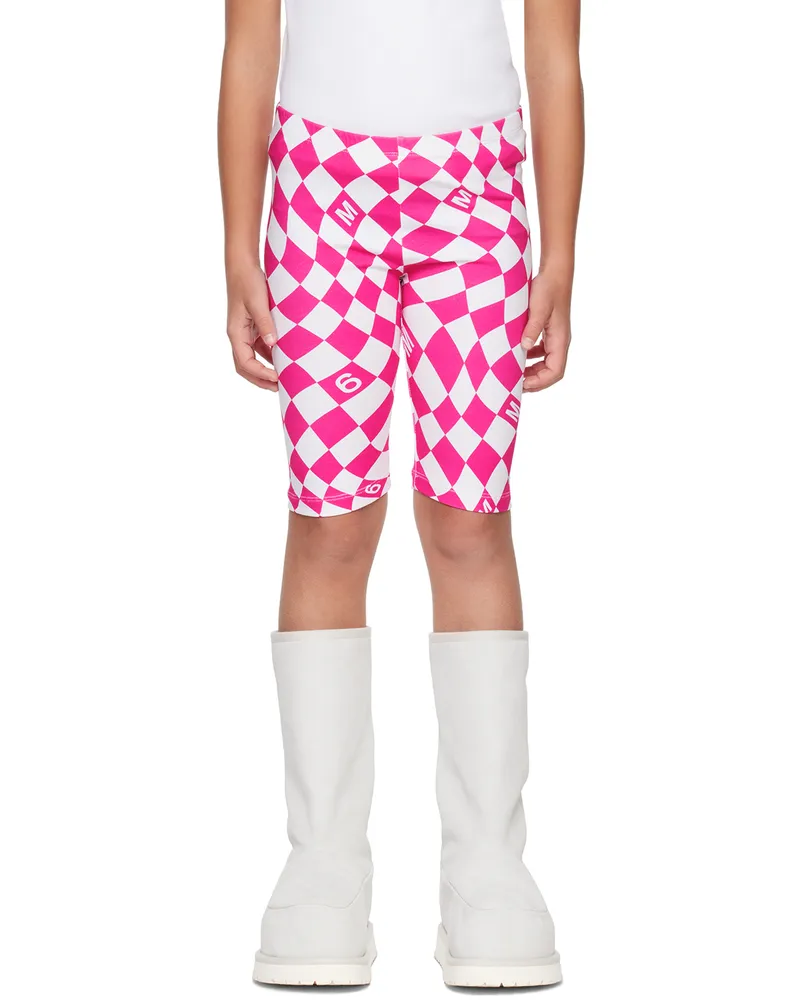 Maison Margiela Kids Pink & White Check Shorts M6c11