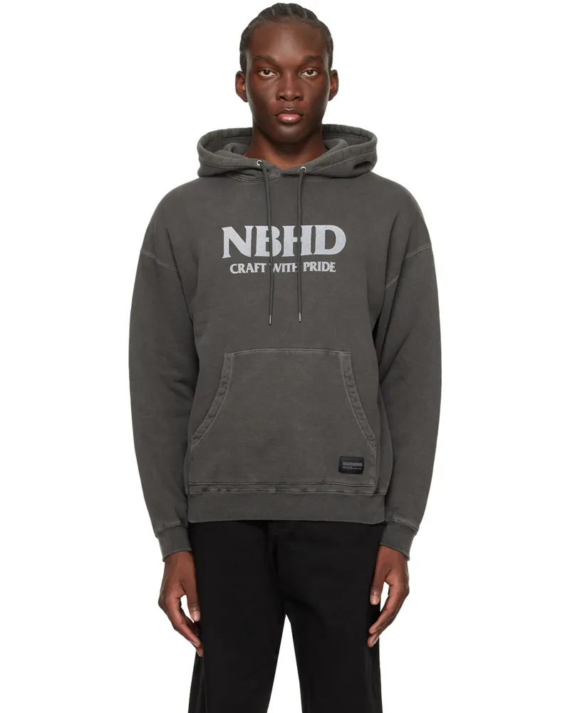 Neighborhood Black Printed Hoodie Black
