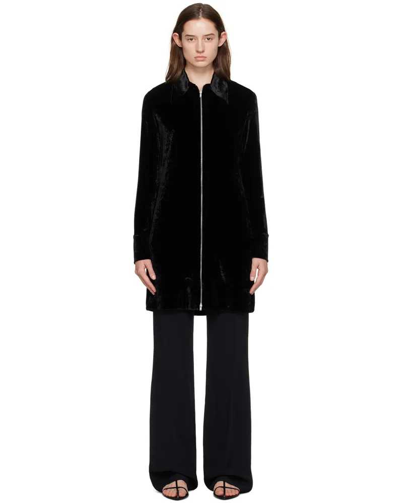 Jil Sander Black Zip Minidress 001