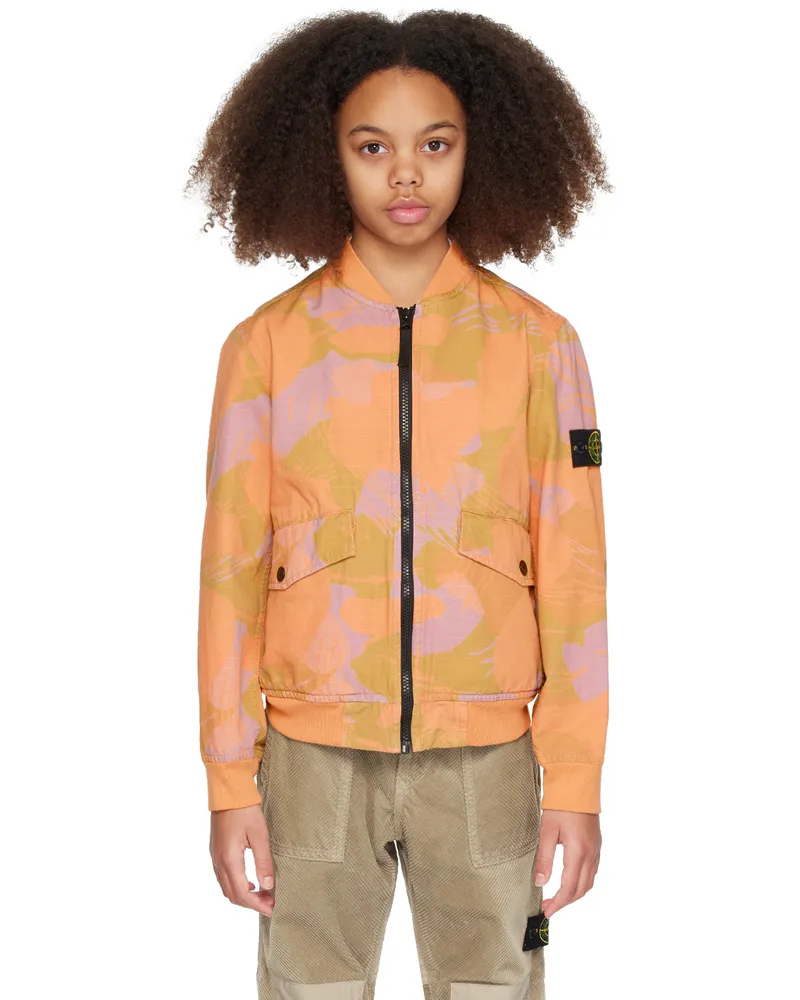 Stone Island Kids Orange Patch Jacket V0032