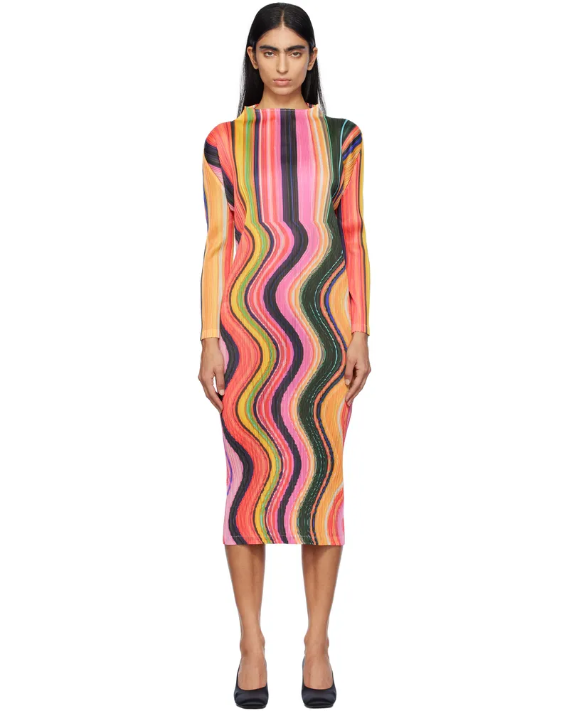 Issey Miyake Multicolor Warp Maxi Dress 22