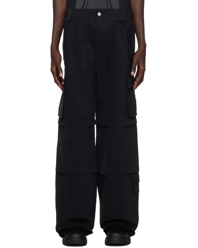 MISBHV Black Baggy Work Cargo Pants Black