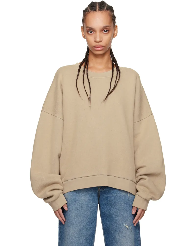 Acne Studios Beige Logo Patch Sweatshirt Dkx