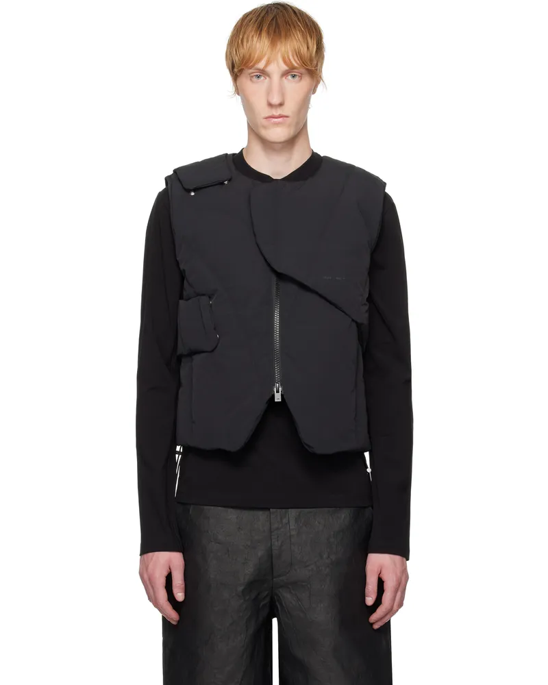 Heliot Emil Black Layered Down Vest Black