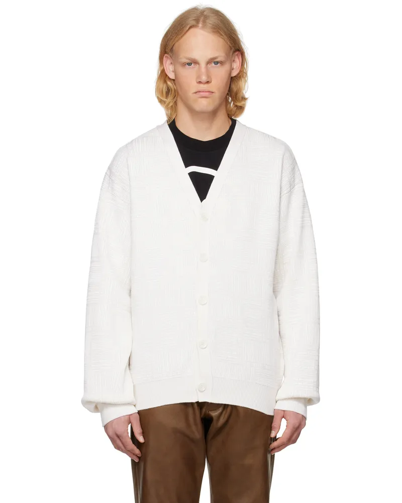 VTMNTS Off-White Printed Cardigan White