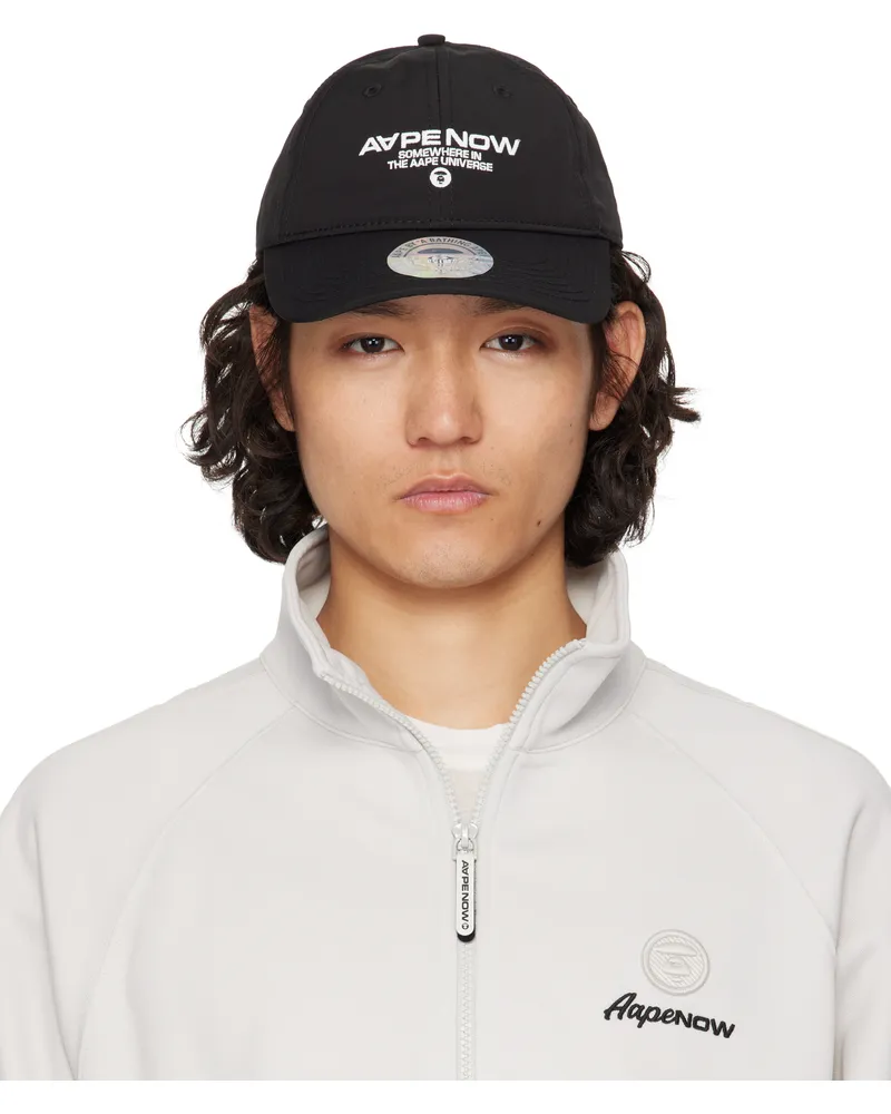 AAPE by A Bathing Ape Black 'AAPE Now' Moonface Logo Cap Bkx