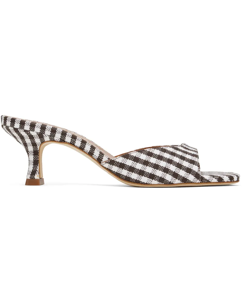 STAUD Brown & White Brigitte Mule Heeled Sandals Dcmc
