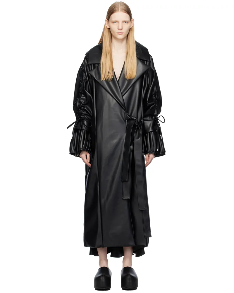 YUME YUME Black 'Grown By Nature' Faux-Leather Coat Black