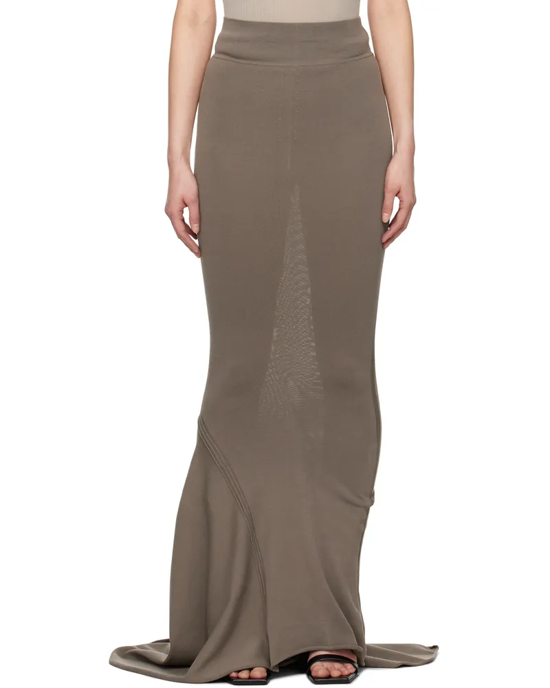 Rick Owens Gray Hollywood Dauphine Maxi Skirt 34