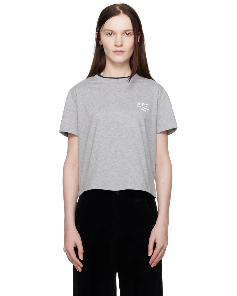 A.P.C. Gray Boxy 'Rue Madame' T-shirt Tpa