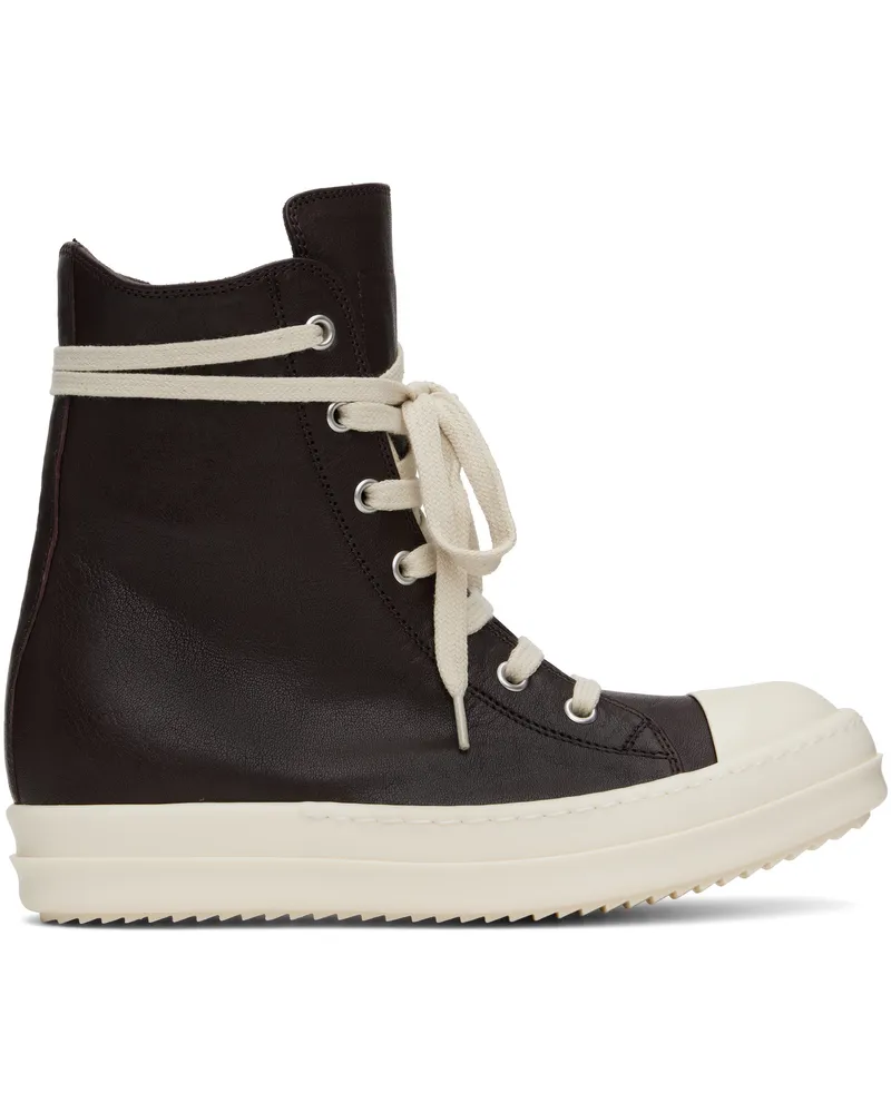 Rick Owens Brown Hollywood Goat Leather Sneakers 1411