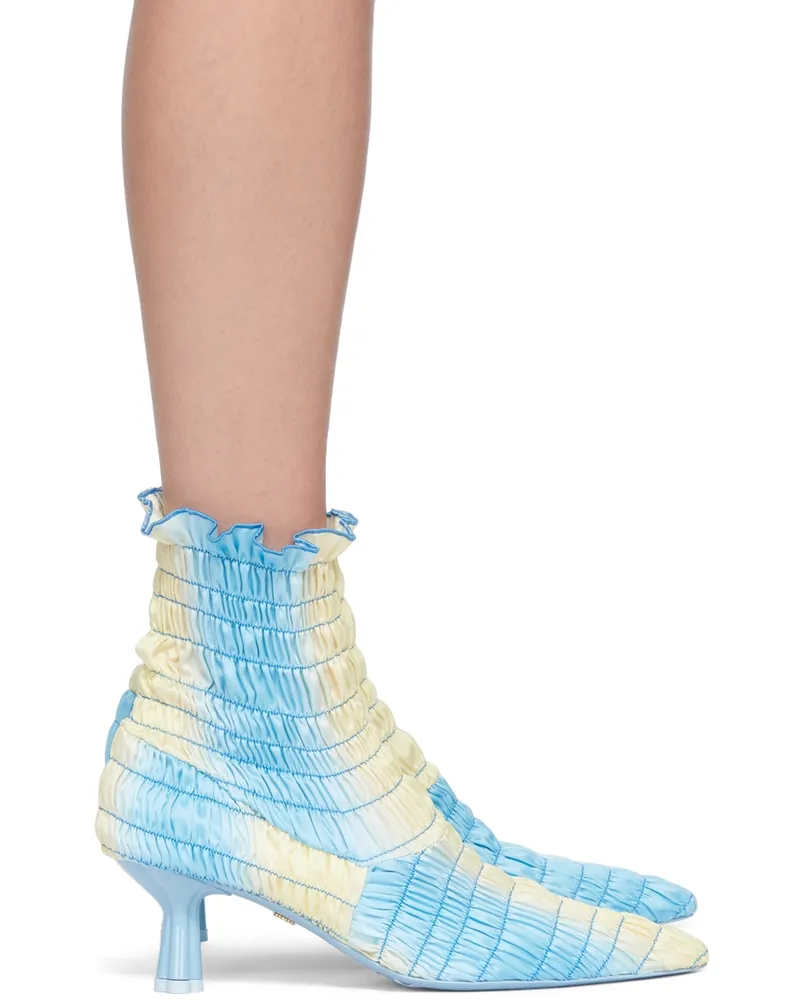 Amy Crookes Blue & Yellow Marthe Ankle Boots 0182