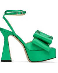 Mach & Mach Green 'Le Cadeau' 140 Platform Heeled Sandals Green