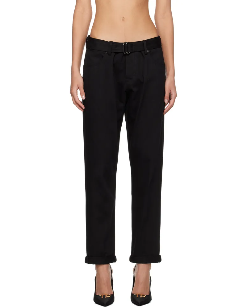 Tom Ford Black Belted Trousers Lb999