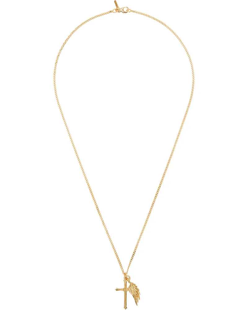 Emanuele Bicocchi Gold Cross & Wing Necklace Gold