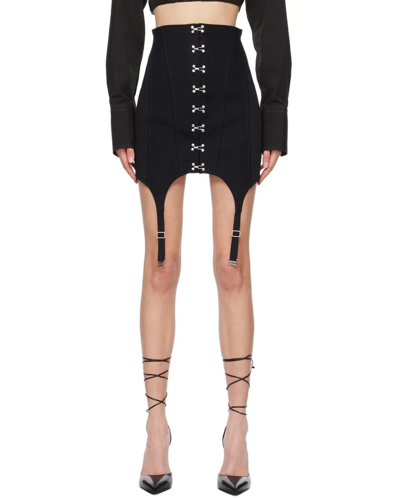 Dion Lee Black Corset Garter Miniskirt Black