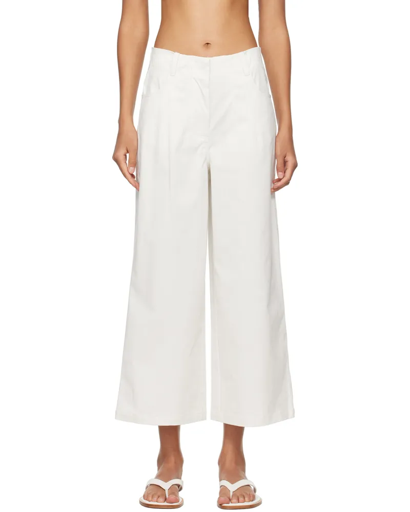 STAUD Off-White Luca Trousers Ivy
