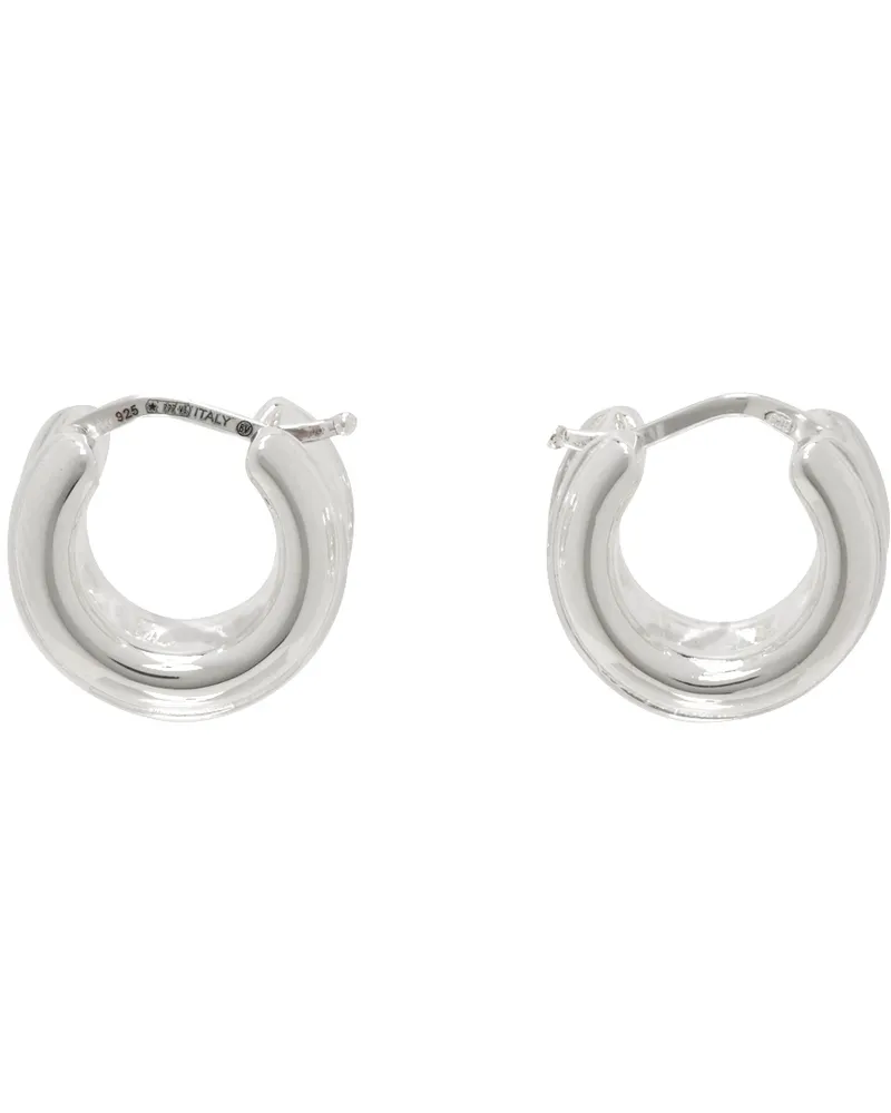 Bottega Veneta Silver Watch Hoop Earrings 8117-silver